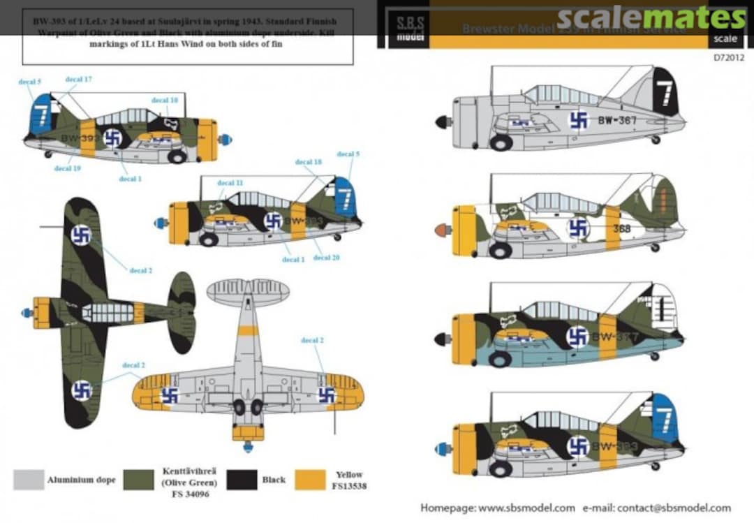 Boxart Brewster Model 239 in Finnish Service D72012 SBS Model Boxart Brewster Model 239 in Finnish Service D72012 SBS Model