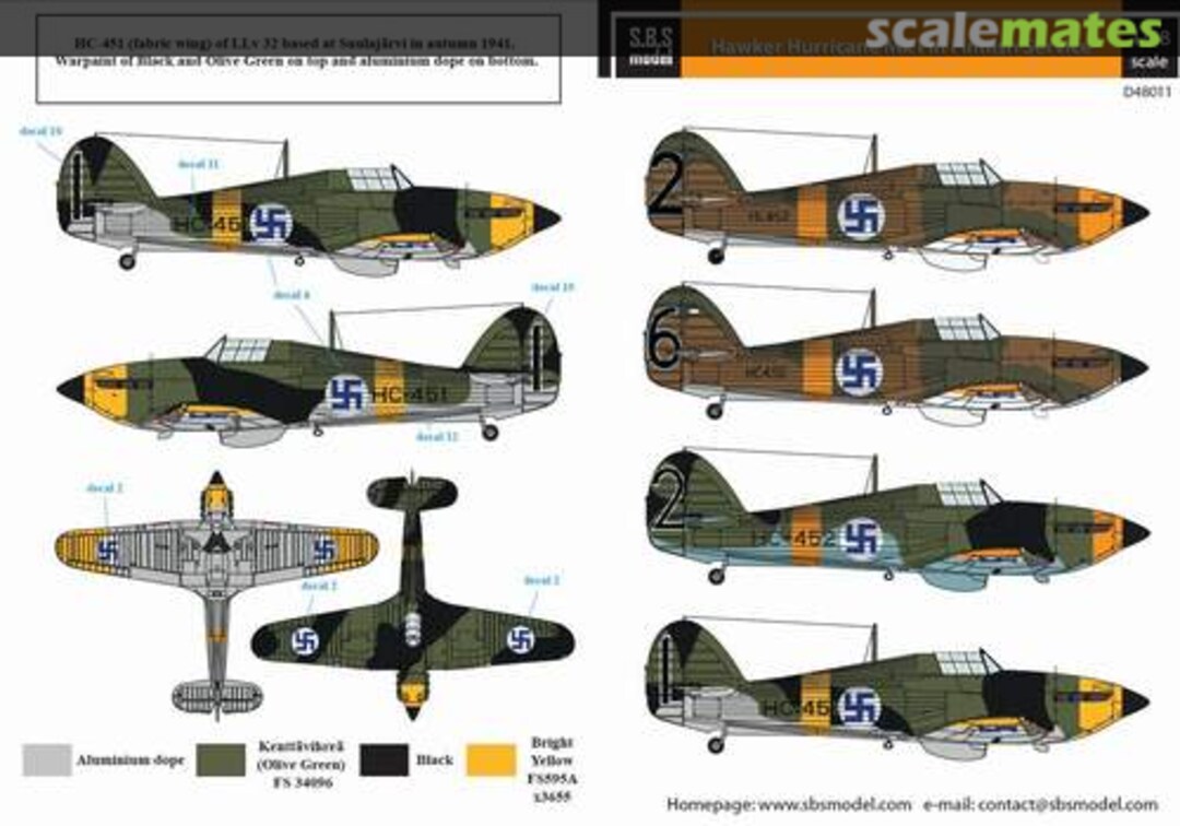 Boxart Hawker Hurricane Mk I in Finnish service D48011 SBS Model Boxart Hawker Hurricane Mk I in Finnish service D48011 SBS Model