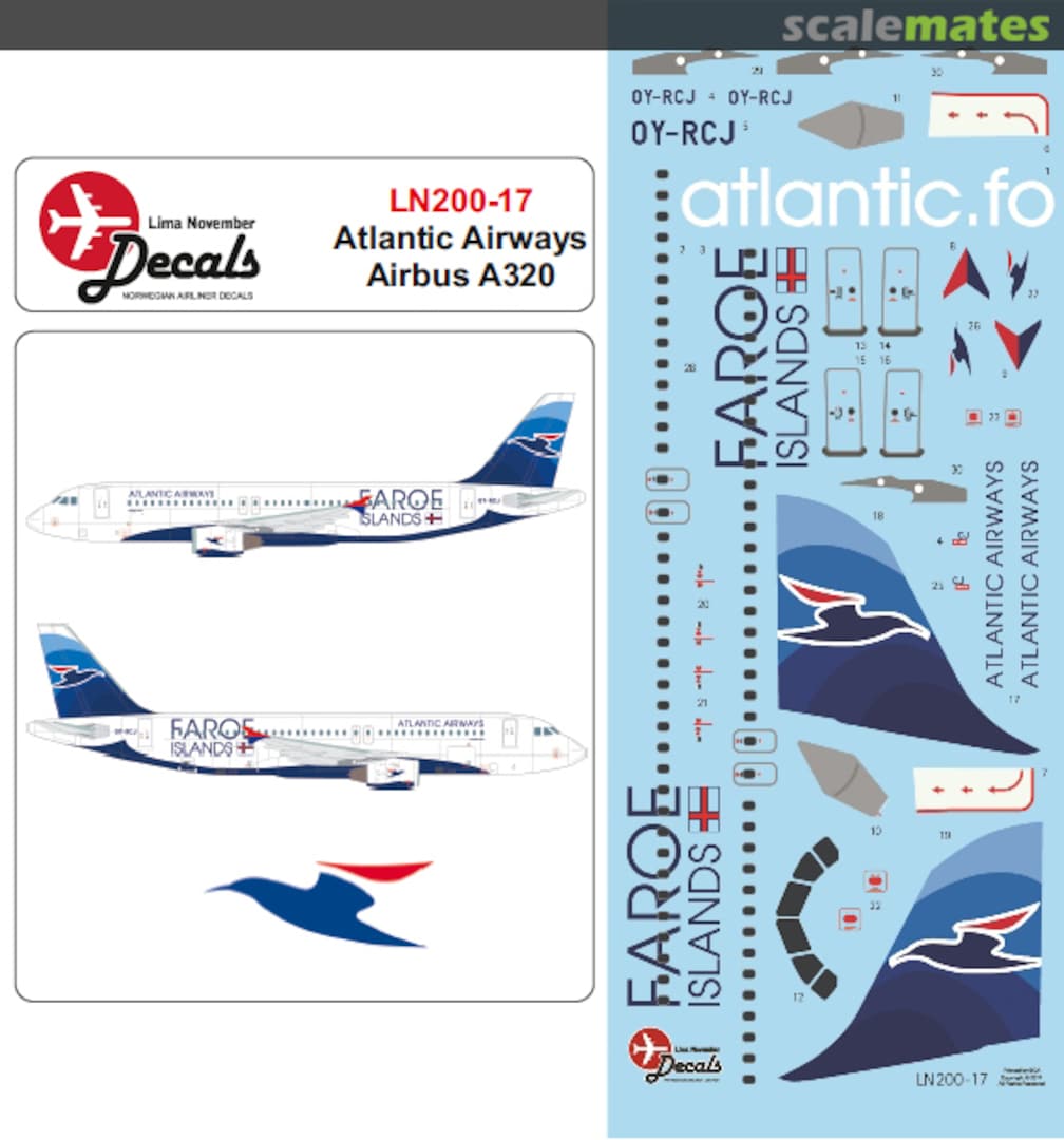 Boxart Airbus A320 - Atlantic Airways LN200-17 Lima November Decals
