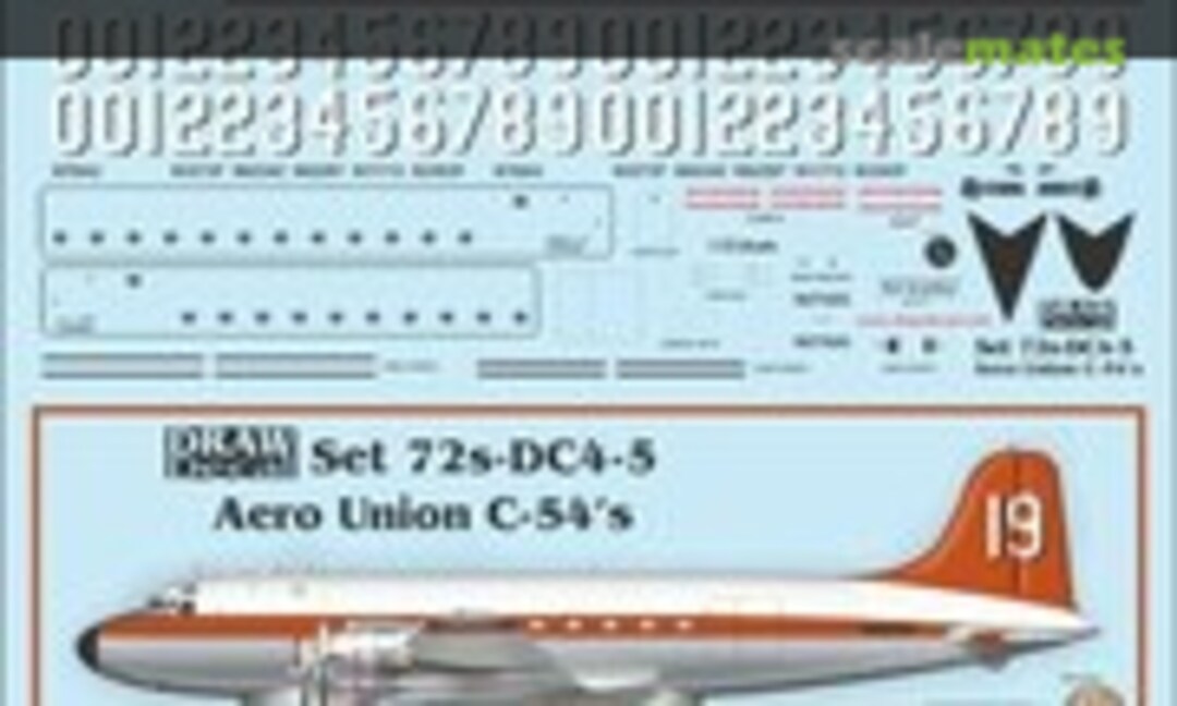 1:72 Aero Union C-54s (Draw Decal 72-DC4-5) 72-DC4-5
