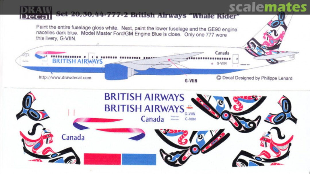 Boxart British Airways “Whale Rider” 777-200 44-777-2 Draw Decal Boxart British Airways “Whale Rider” 777-200 44-777-2 Draw Decal