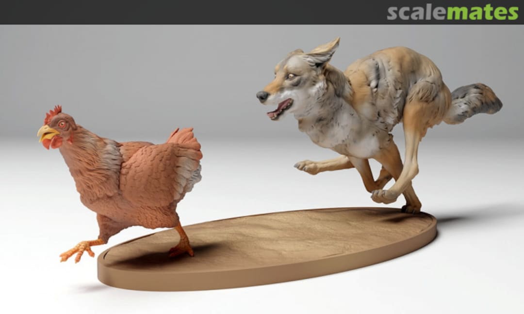 Boxart Coyote - hunting a chicken 72130449 EMP3d Boxart Coyote - hunting a chicken 72130449 EMP3d