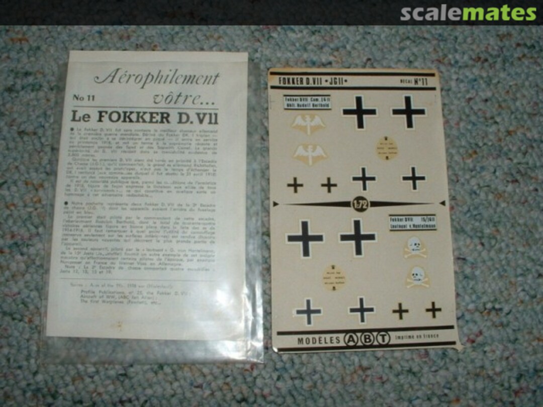 Boxart Fokker D.VII - JG II 11 ABT Decals Boxart Fokker D.VII - JG II 11 ABT Decals