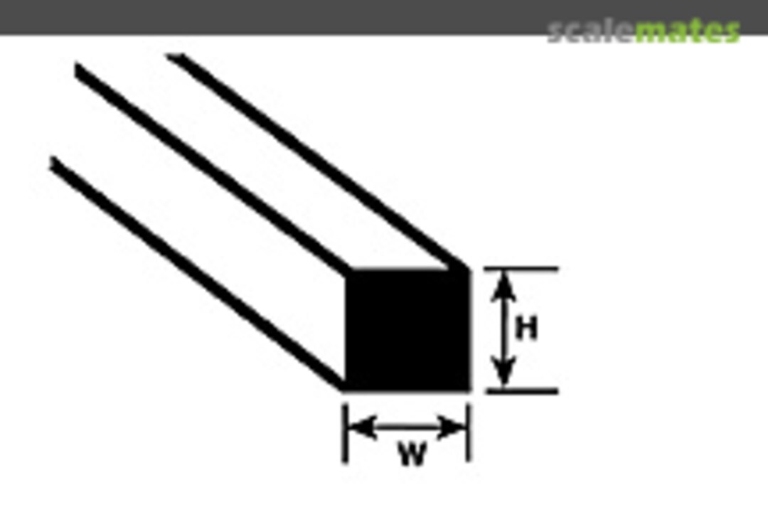 Boxart Styrene Square Rod, .020" (0.5mm) x 10" (254mm) 90720 Plastruct