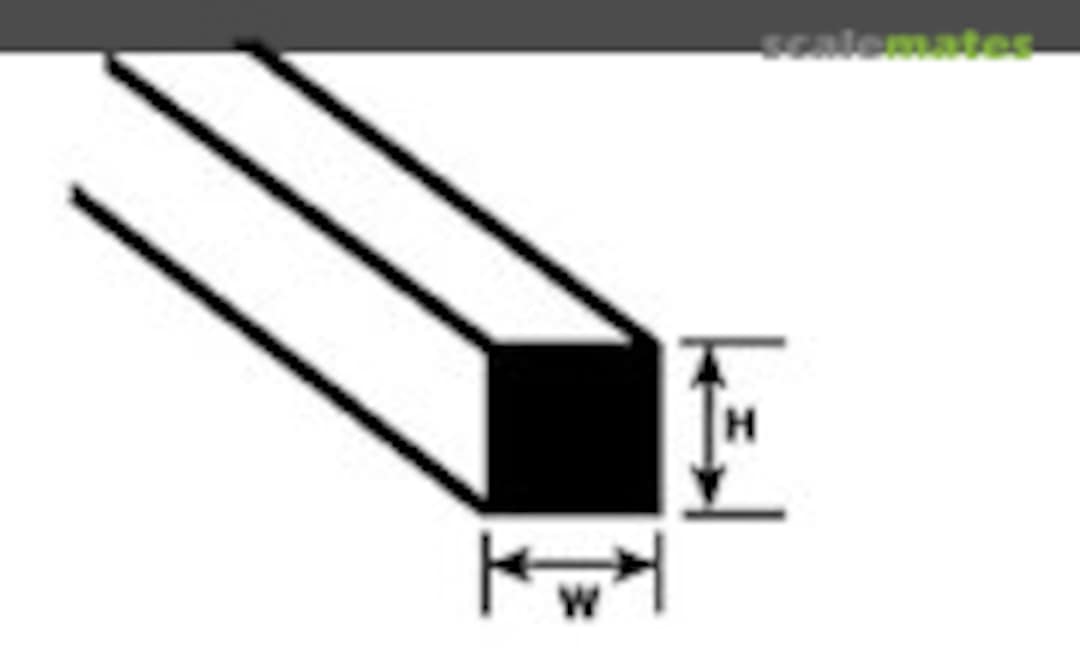 No Styrene Square Rod, .020" (0.5mm) x 10" (254mm) (Plastruct 90720) 90720