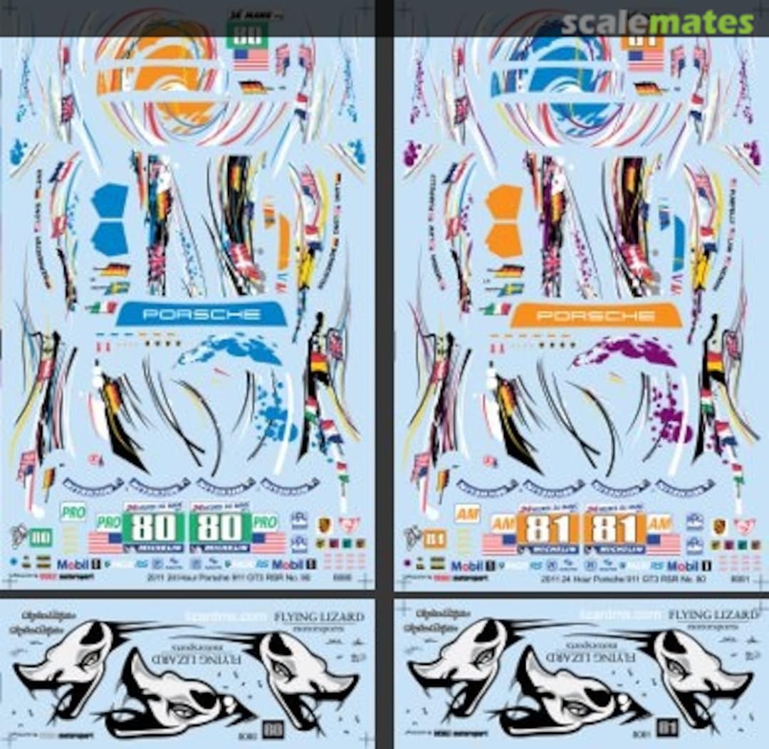 Boxart Porsche GT3 RSR Flying Lizard Livery (2 Cars) #80/81 LM 2011 2022 Scale Motorsport Boxart Porsche GT3 RSR Flying Lizard Livery (2 Cars) #80/81 LM 2011 2022 Scale Motorsport