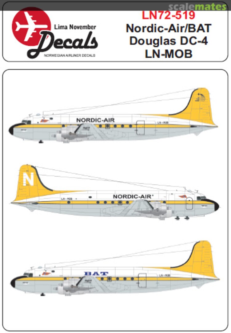 Boxart DC-4 LN72-519 Lima November Decals Boxart DC-4 LN72-519 Lima November Decals