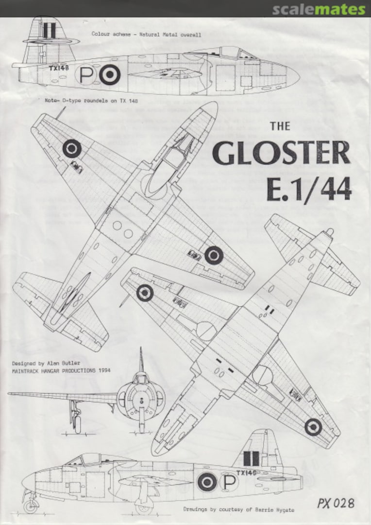 Boxart Gloster E.1/44 PX-028 Maintrack Models Boxart Gloster E.1/44 PX-028 Maintrack Models