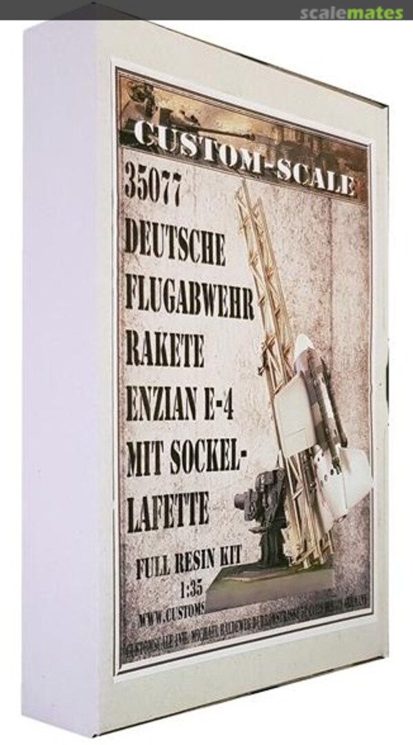 Boxart Deutsche Flugabwehr Rakete Enzian E-4 Mit Sockel-Lafette 35077 Custom-Scale Boxart Deutsche Flugabwehr Rakete Enzian E-4 Mit Sockel-Lafette 35077 Custom-Scale