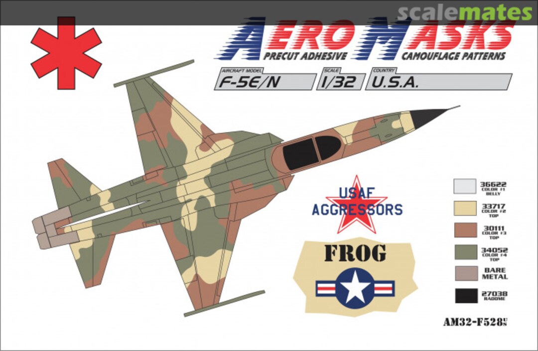 Boxart F-5E/N USA USAF Aggressors Frog AM32-F528 AeroMasks Boxart F-5E/N USA USAF Aggressors Frog AM32-F528 AeroMasks