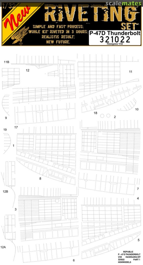 Boxart P-47D Thunderbolt - Riveting Set 321022 HGW Models Boxart P-47D Thunderbolt - Riveting Set 321022 HGW Models