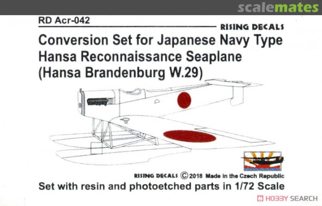 Boxart Conversion Set for Japanese Navy Type Hansa Reconnaissance Seaplane (Hansa Brandenburg W.29) Acr-042 Rising Decals