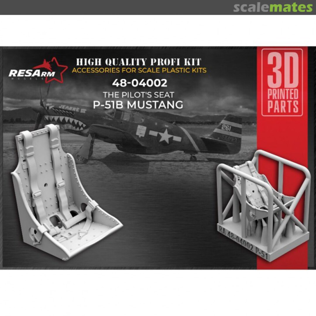 Boxart P-51B/C Pilot's Seat 48-04002 RESArm Boxart P-51B/C Pilot's Seat 48-04002 RESArm