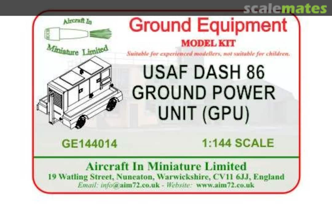 Boxart USAF Dash 86 USAF Ground Power Unit (GPU) GE144014 Aircraft In Miniature Ltd Boxart USAF Dash 86 USAF Ground Power Unit (GPU) GE144014 Aircraft In Miniature Ltd