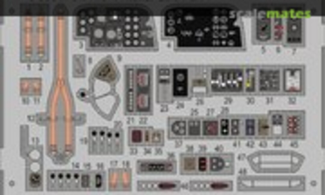 1:48 P-61A Front Interior S.A. Pre-Painted Photoetch Set (Eduard 49590) 49590