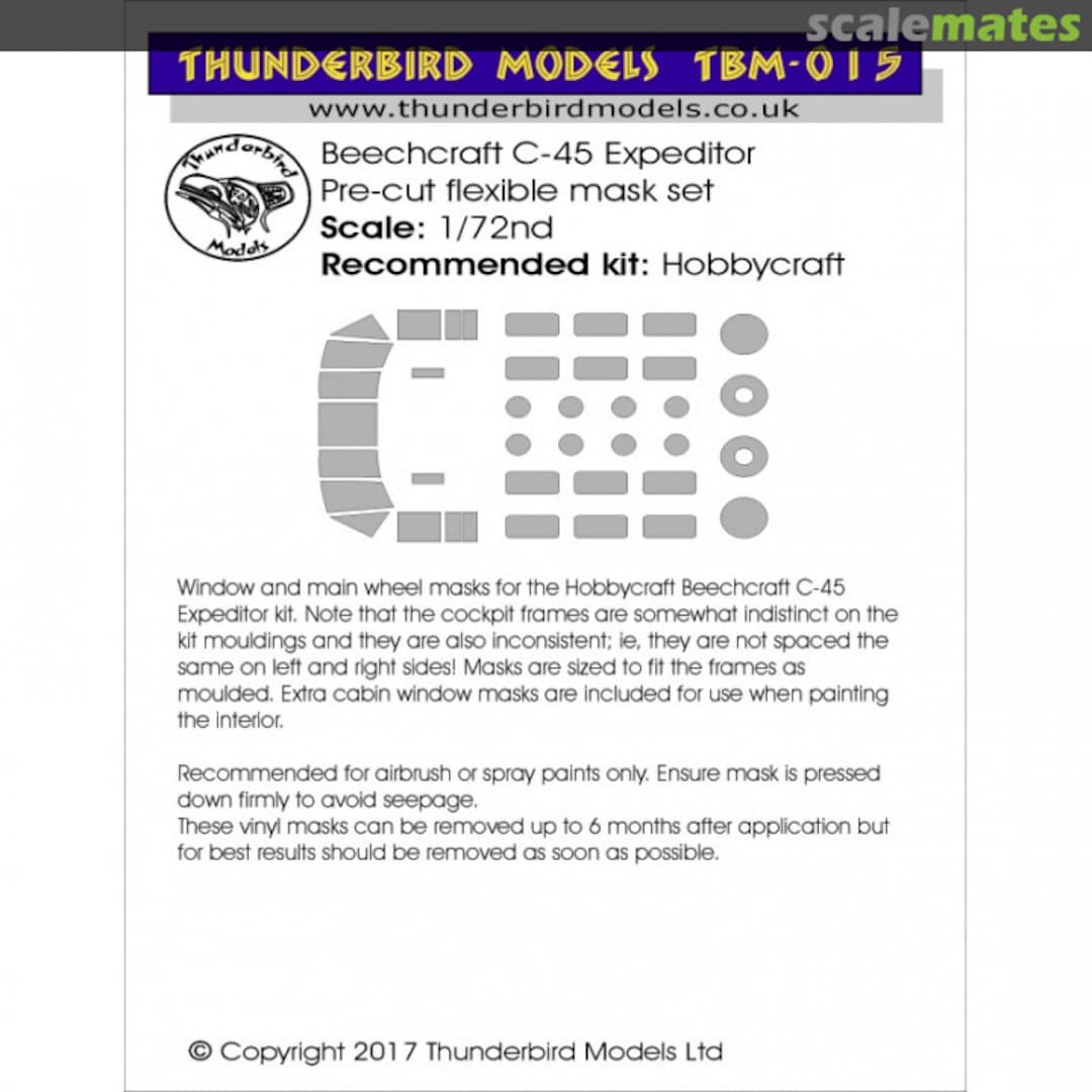 Boxart C-45 Expeditor Paint Masks TBM-015 Thunderbird Models Boxart C-45 Expeditor Paint Masks TBM-015 Thunderbird Models