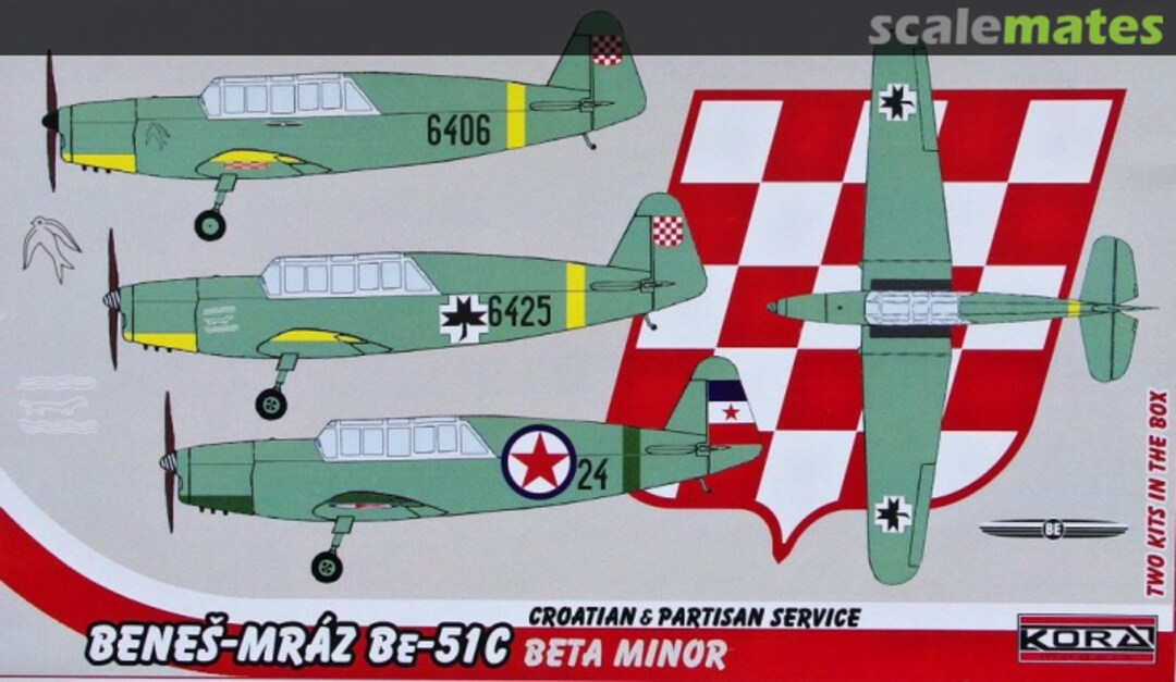 Boxart Benes-Mráz Be-51C Beta Minor (2 resin kits) 72168 Kora Models