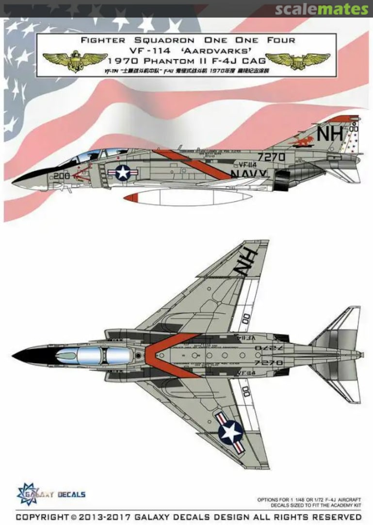 Boxart McDonnell Douglas F-4J Phantom II VF-114 Aardvarks G72011 Galaxy Model Boxart McDonnell Douglas F-4J Phantom II VF-114 Aardvarks G72011 Galaxy Model