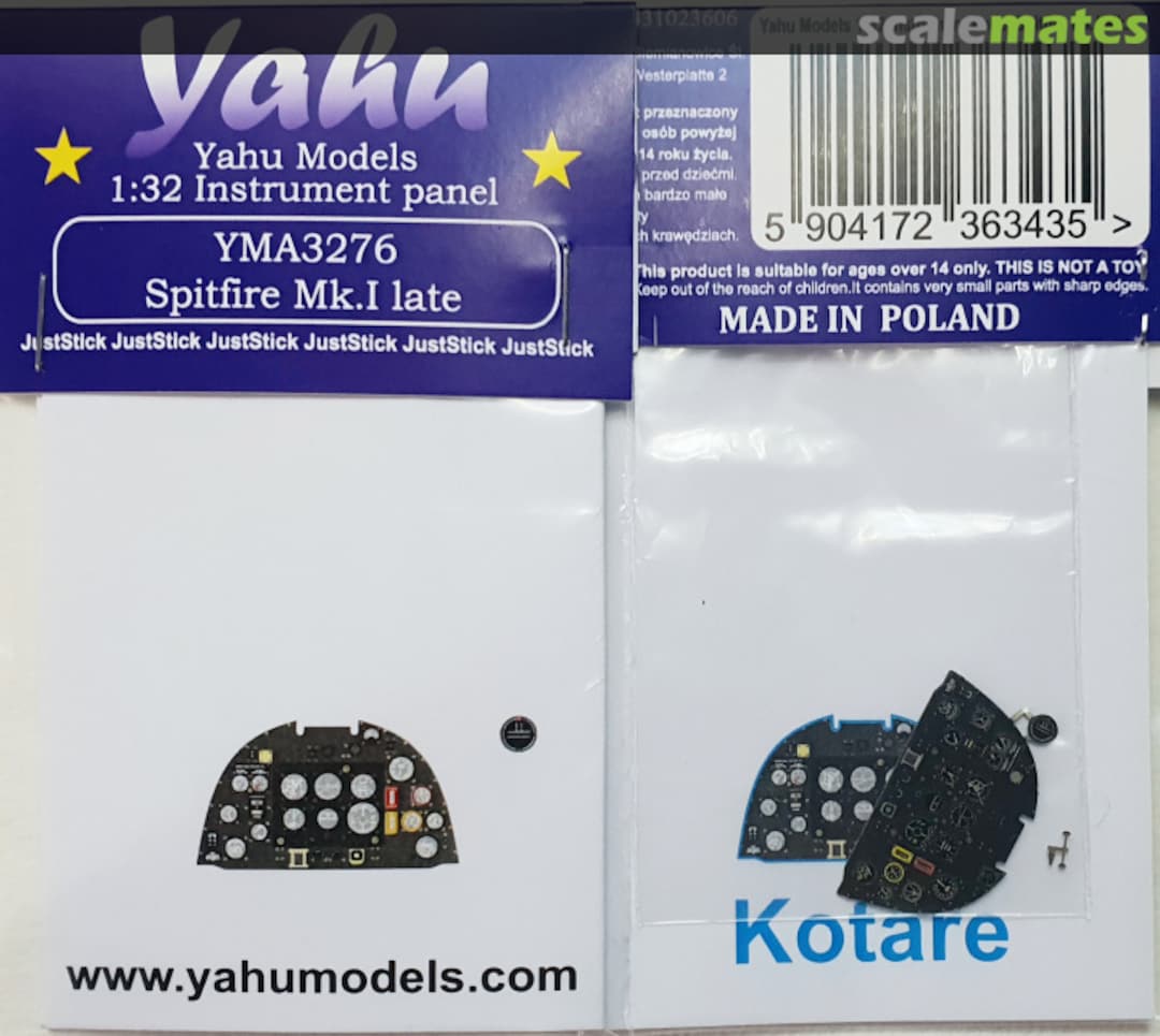 Boxart Spitfire Mk.I Late instrument panel YMA3276 Yahu Models Boxart Spitfire Mk.I Late instrument panel YMA3276 Yahu Models