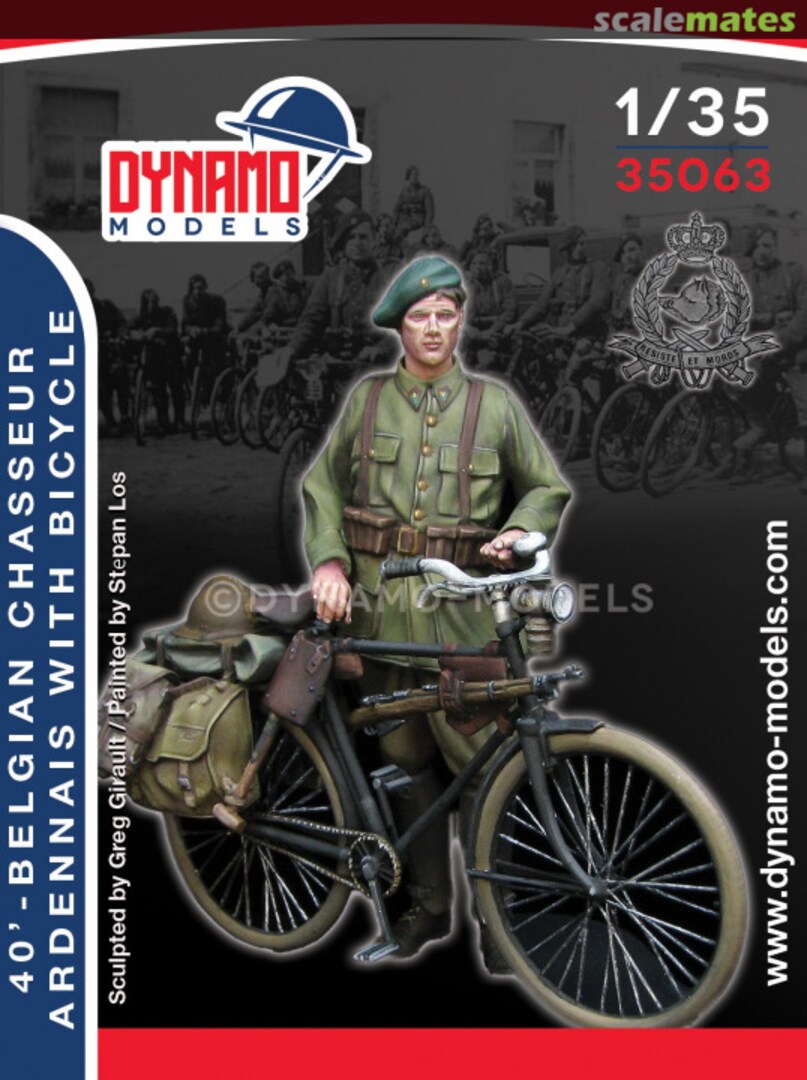 Boxart '40 - Belgian Chasseur Ardennais With Bicycle 35063 Dynamo Models Boxart '40 - Belgian Chasseur Ardennais With Bicycle 35063 Dynamo Models