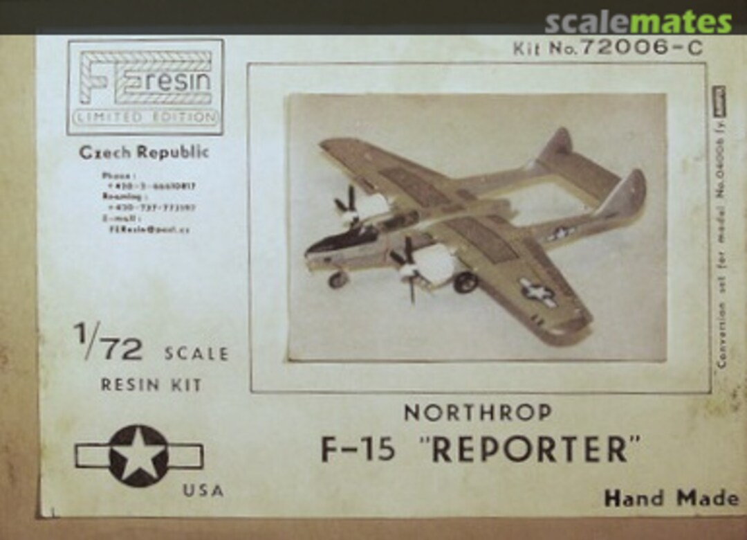 Boxart Northrop F-15 "Reporter" 72006-C FE Resin Models Boxart Northrop F-15 "Reporter" 72006-C FE Resin Models