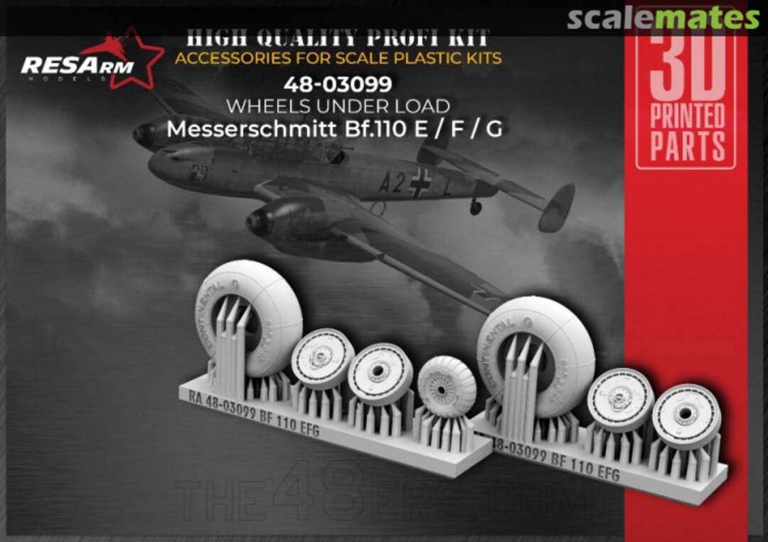Boxart Bf 110E/F/G wheels under load 48-03099 RESArm Boxart Bf 110E/F/G wheels under load 48-03099 RESArm