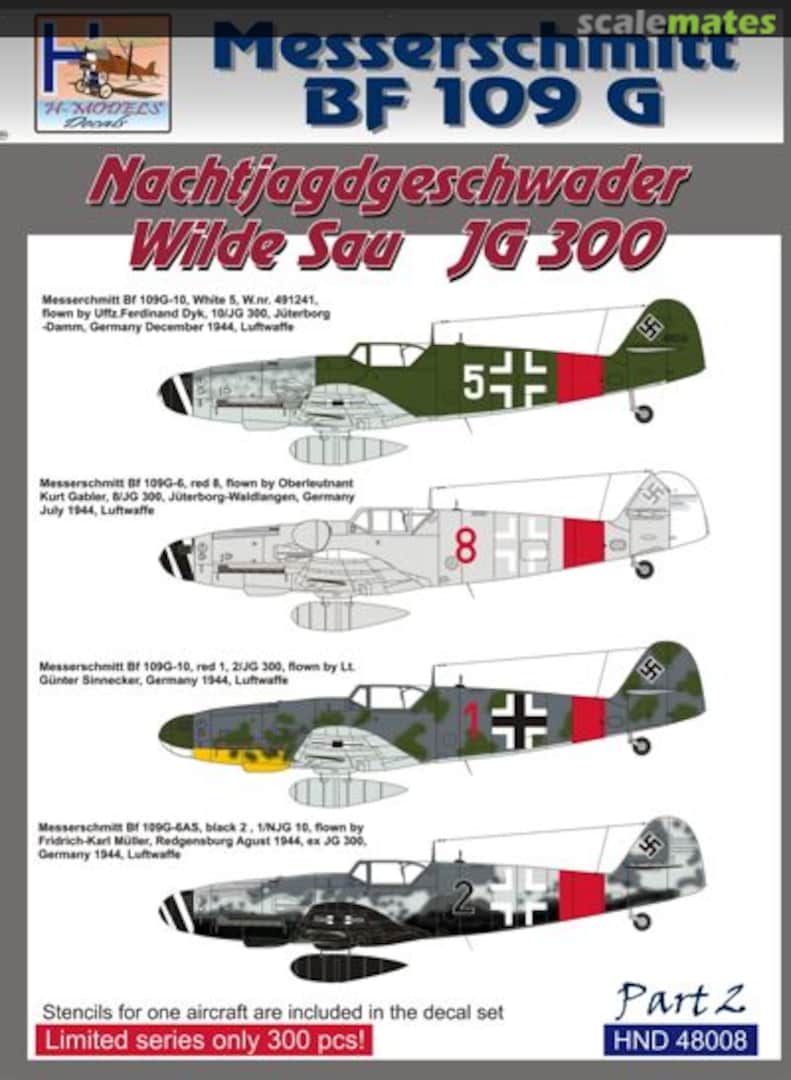 Boxart Messerschmitt Bf 109 G HMD48008 H-Models Decals Boxart Messerschmitt Bf 109 G HMD48008 H-Models Decals