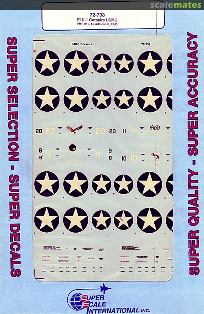 Boxart F4U-1 Corsairs USMC 72-738 SuperScale International Boxart F4U-1 Corsairs USMC 72-738 SuperScale International