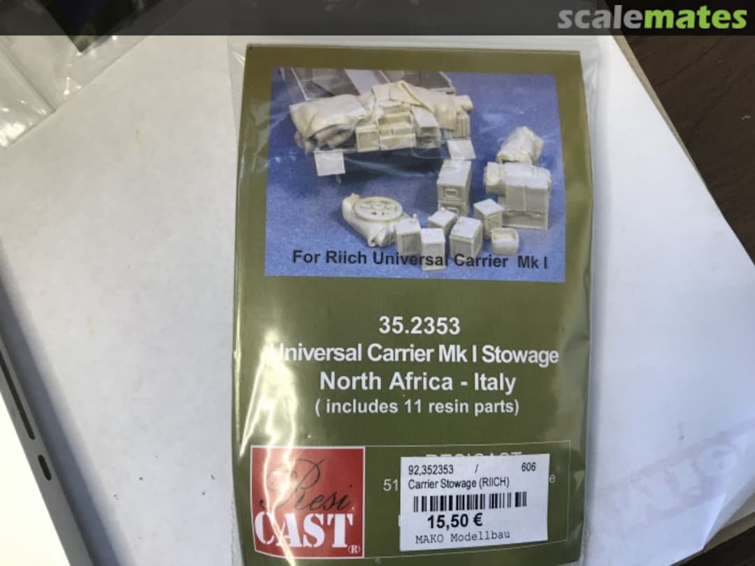 Boxart Stowage Carrier Mk I Conversion Set for Riich Carrier Mk I 35.2353 Resicast Boxart Stowage Carrier Mk I Conversion Set for Riich Carrier Mk I 35.2353 Resicast