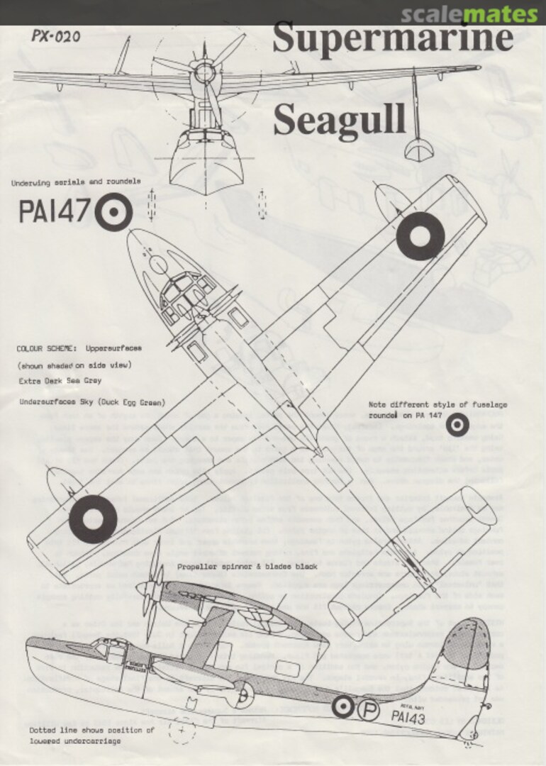 Boxart Supermarine Seagull PX-020 Maintrack Models Boxart Supermarine Seagull PX-020 Maintrack Models