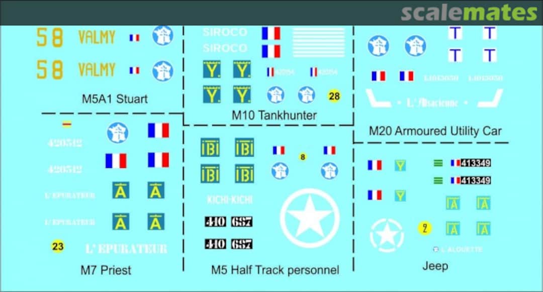 Boxart French 2nd DB (armoured) vehicles 72059 Black Lion Decals Boxart French 2nd DB (armoured) vehicles 72059 Black Lion Decals