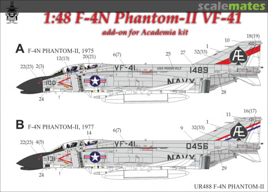 Boxart F-4N Phantom-II VF-41 UR488 UpRise Decal Boxart F-4N Phantom-II VF-41 UR488 UpRise Decal