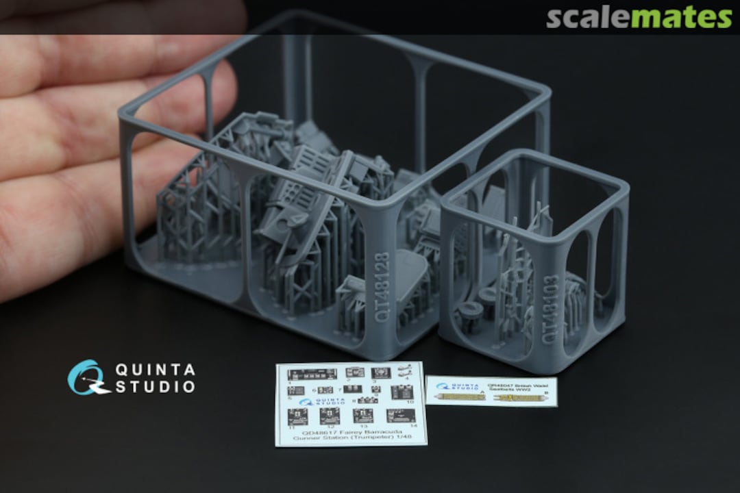 Contents Fairey Barracuda Gunner Station interior 3D decals (with 3D-printed resin parts) QD+48617 Quinta Studio