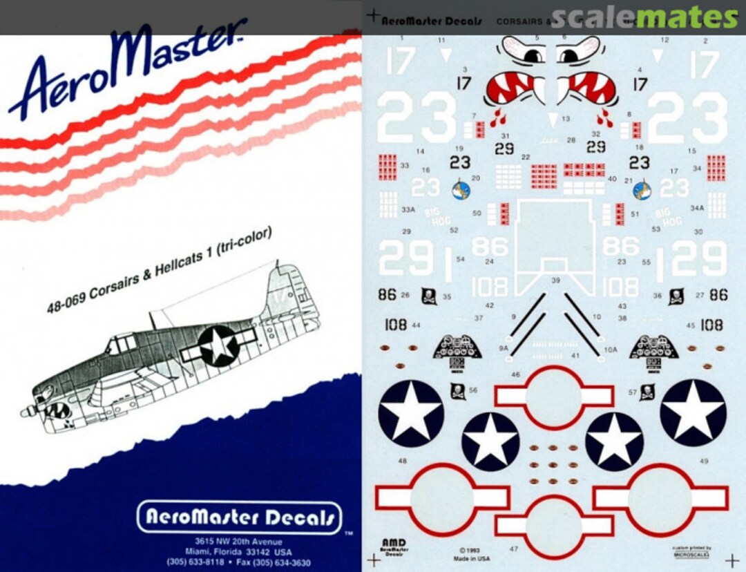Boxart Corsairs & Hellcats 1 (tri-color) 48-069 AeroMaster Boxart Corsairs & Hellcats 1 (tri-color) 48-069 AeroMaster