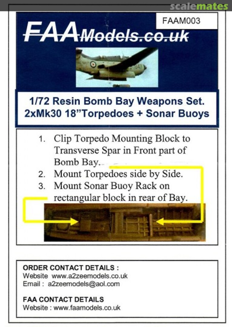 Boxart Resin bomb bay weapon set FAAM003 FAA Models Boxart Resin bomb bay weapon set FAAM003 FAA Models