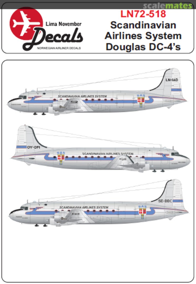 Boxart DC-4 LN72-518 Lima November Decals Boxart DC-4 LN72-518 Lima November Decals