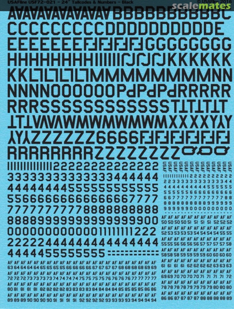 Boxart 24" Tailcodes & Numbers USF72-021 USAFline