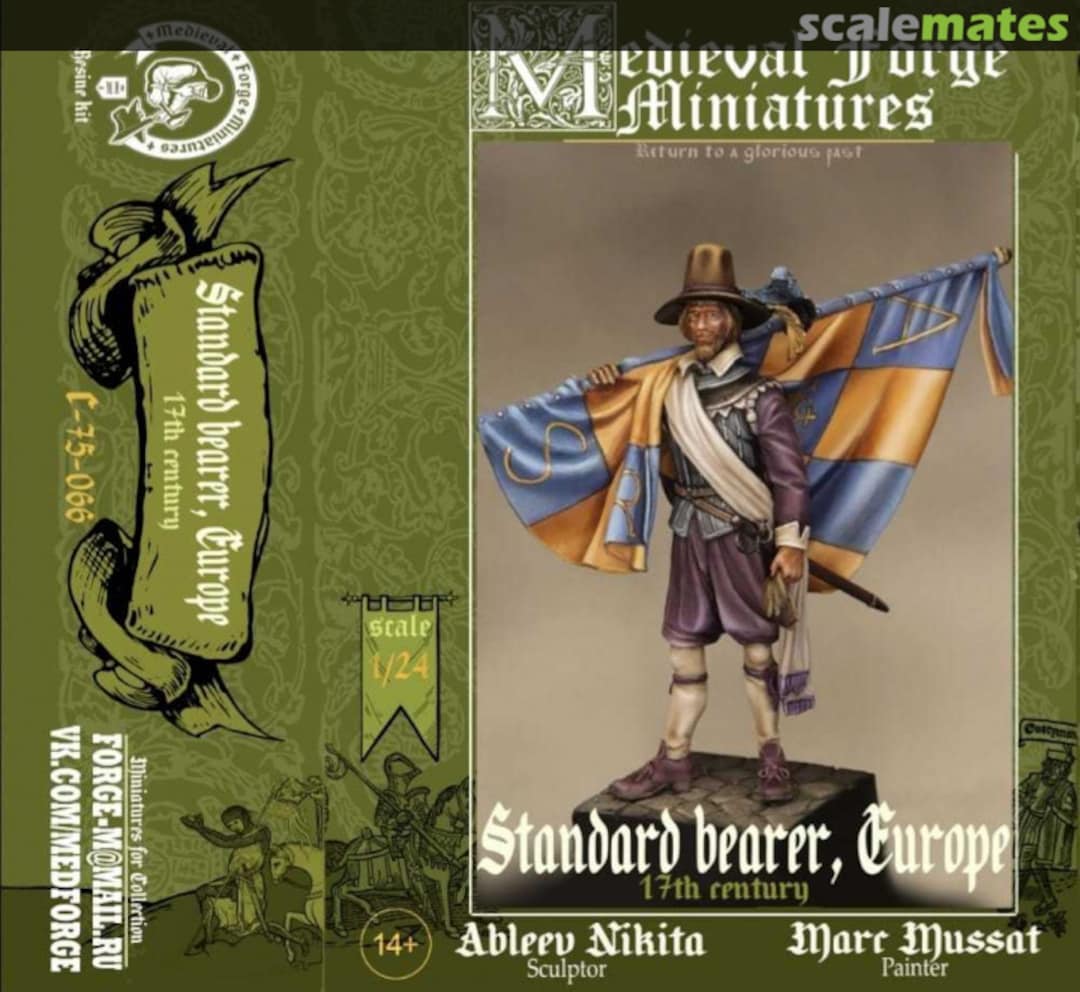 Boxart Standard Bearer, Europe C-75-066 Medieval Forge Miniatures Boxart Standard Bearer, Europe C-75-066 Medieval Forge Miniatures