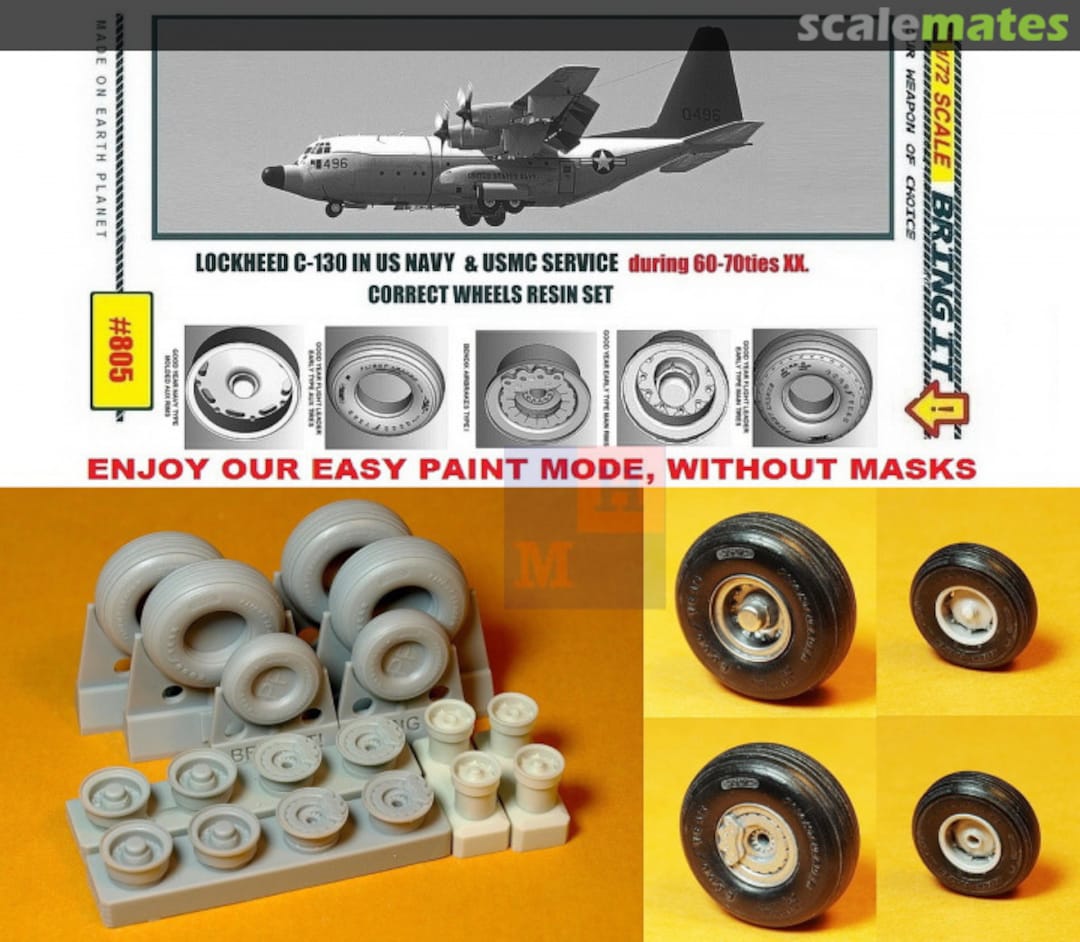 Boxart Lockheed C-130 wheels resin set #805 MLH/Bring It! Boxart Lockheed C-130 wheels resin set #805 MLH/Bring It!