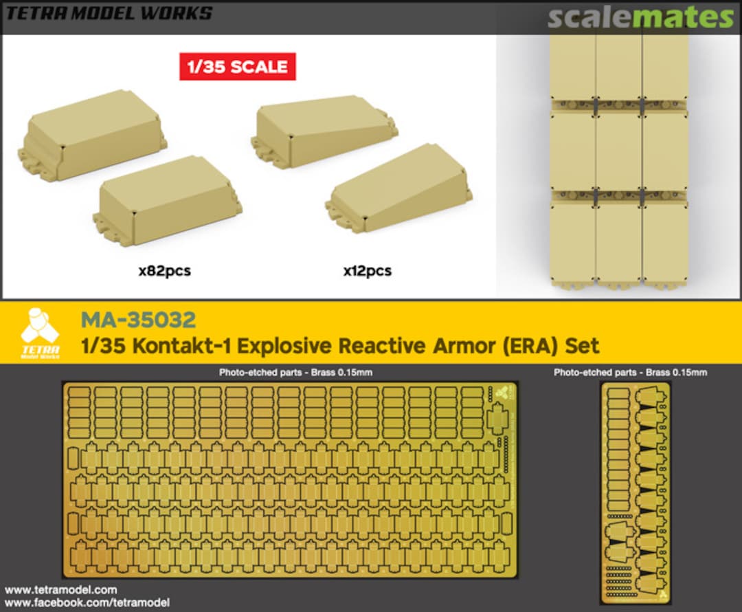 Boxart Kontakt-1 Explosive Reactive Armor (ERA) Set MA-35032 Tetra Model Works Boxart Kontakt-1 Explosive Reactive Armor (ERA) Set MA-35032 Tetra Model Works