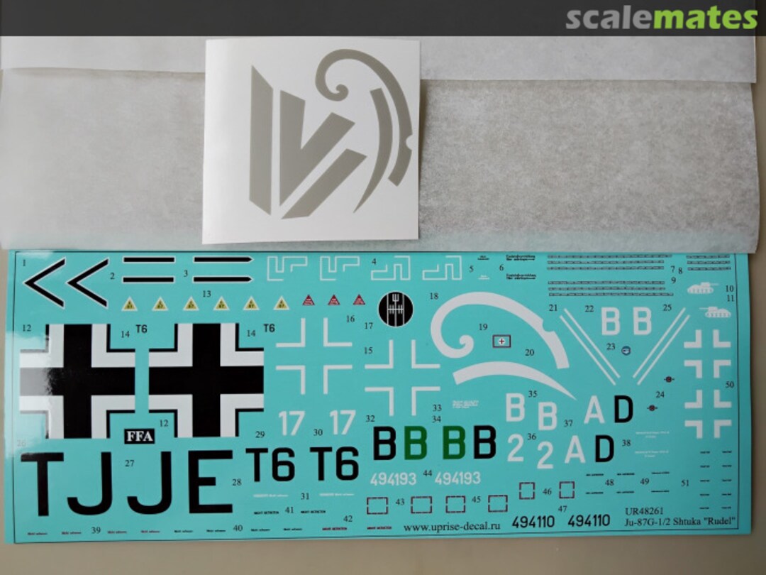 Contents Ju-87G-1/2 Hans Ulrich Rudel with stencils, FFA (removable film) UR48261 UpRise Decal Contents Ju-87G-1/2 Hans Ulrich Rudel with stencils, FFA (removable film) UR48261 UpRise Decal
