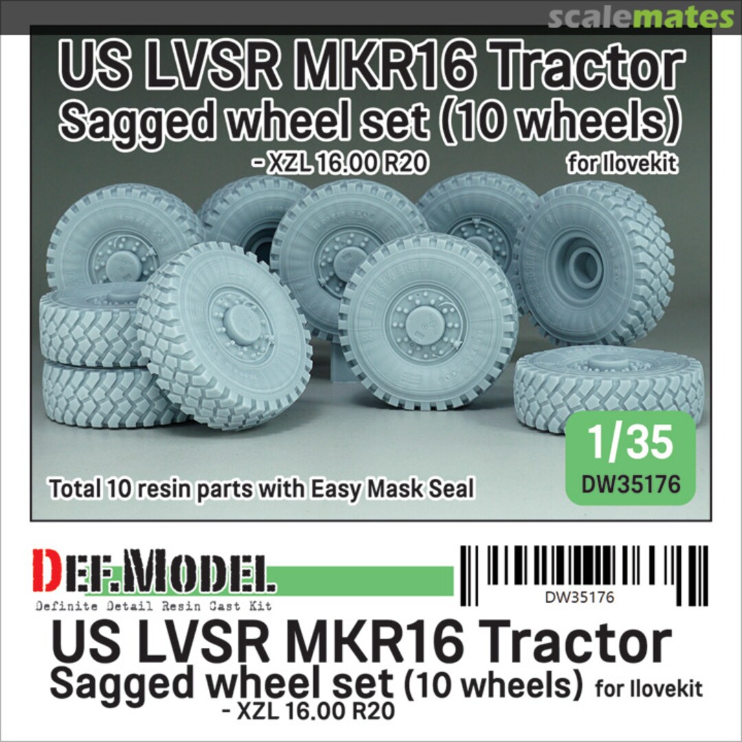 Boxart US LVSR MKR16 Tractor Sagged wheel set - Mich.XZL 16.00 R20 (10 wheels) DW35176 Def.Model Boxart US LVSR MKR16 Tractor Sagged wheel set - Mich.XZL 16.00 R20 (10 wheels) DW35176 Def.Model