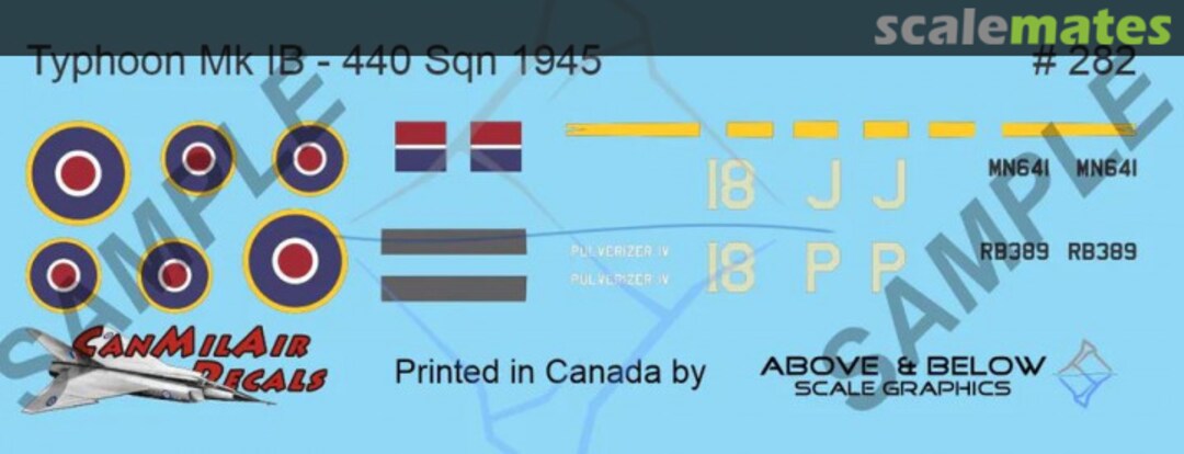 Boxart Hawker Typhoon IB 282 Above & Below Graphics Boxart Hawker Typhoon IB 282 Above & Below Graphics