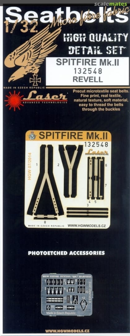 Boxart Spitfire Mk.II Seatbelts 132548 HGW Models Boxart Spitfire Mk.II Seatbelts 132548 HGW Models