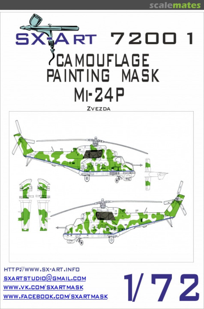 Boxart Camouflage Painting Mask Mi-24P 72001 SX-Art Boxart Camouflage Painting Mask Mi-24P 72001 SX-Art