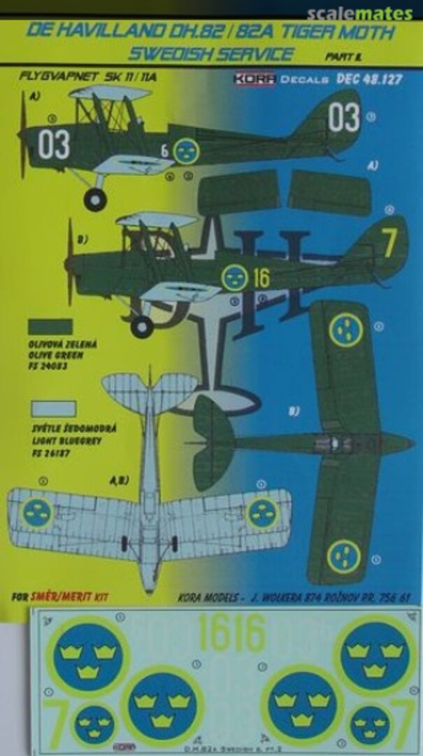 Boxart De Havilland DH82/82A Tiger Moth DEC48127 Kora Models