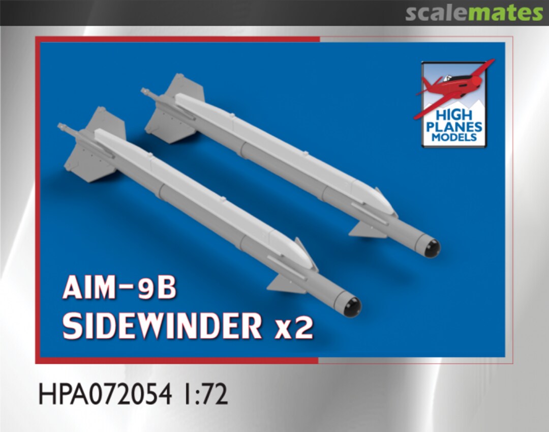 Boxart AIM-9B Sidewinder Air to Air Missile and AERO-3B rail x 2 HPA072054 High Planes Models