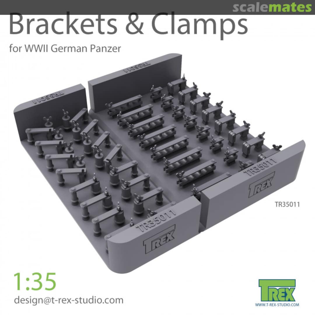 Boxart Brackets & Clamps for WWII German Panzer TR35011 T-Rex Studio Boxart Brackets & Clamps for WWII German Panzer TR35011 T-Rex Studio