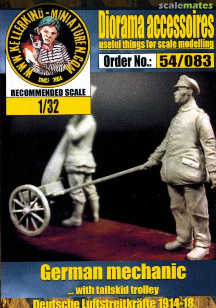 Boxart German mechanic ...with tailskid trolley 54083 Kellerkind Miniaturen Boxart German mechanic ...with tailskid trolley 54083 Kellerkind Miniaturen