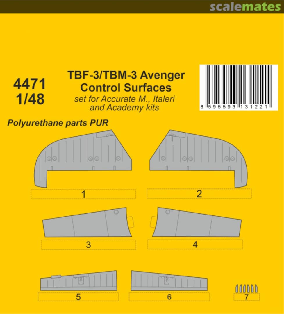 Boxart TBF-3/TBM-3 Avenger Control Surfaces 4471 CMK Boxart TBF-3/TBM-3 Avenger Control Surfaces 4471 CMK